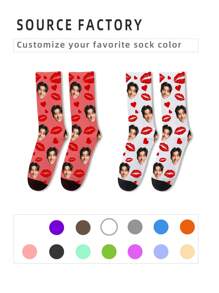 1 Pair Custom Face Socks, Custom Photo Sock, Custom Printed Socks, Personalized Funny Face Socks, Custom Picture Socks, Put Any Face On The Socks, Anniversary Gift, Valentine Gift, Birthday Gift, Wedding Gift, Mother's Day Gift, Father's Day Gift, Best Friend Gift