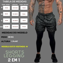 Boyfriend Style Men's 2 In 1 Shorts With Leggings Gym Running Training Compression - Black - View 3
