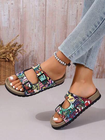 Ultra-Light Thick Flat Soft Bottom Soft Face Beach Outdoor Home Increase Height Women's Flat Sandals