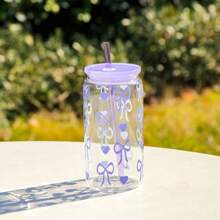 1 件时尚 16 盎司粉色蝴蝶结塑料杯，带盖和吸管，非常适合冰咖啡、冰沙_送给女性和姐妹的理想礼物_适合办公室、家庭办公室、返校季、学生水杯 - 彩色 - 查看 12