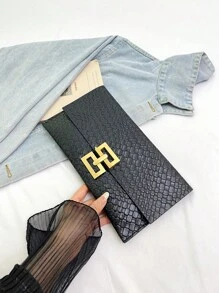 简约休闲网格图案 2025 新款时尚韩版女士信封长款手拿包 - 彩色 - 查看 9