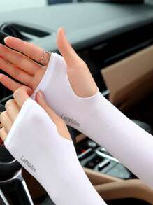 1 paire de manchettes de protection anti-UV unisexe, manches respirantes pour dames, gants de protection solaire pour l'extérieur, rétractables, parfaits pour l'été, s'assortissent à divers vêtements