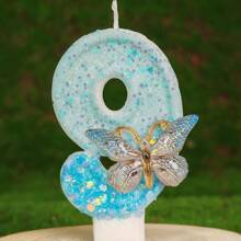 1 nến sinh nhật số, nến trang trí hình bướm số 0-9, đồ trang trí bánh số ưa thích cho bữa tiệc lãng mạn, nến số cho bánh tiệc kỷ niệm lễ hội, quà tặng số lấp lánh cho lễ tốt nghiệp, đám cưới - Con bướm đầy màu sắc - Xem 13