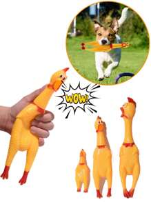 1 szt. Nowe zabawki dla psów z piszczącym dźwiękiem, wrzeszczący kurczak, zabawka do żucia dla psa, zabawna żółta gumowa zabawka z odpowietrznikiem, kurczak 16 cm, 29 cm, 35 cm