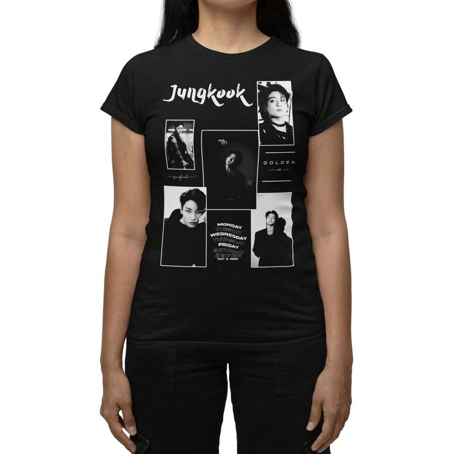 Playera Negra Jungkook Seven K-pop JK09 MUJER - Negro - Ver 1