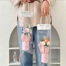 1 set DIY de bouquet floral tissé, comprenant tissu et fleurs tissées, vase en plastique, papier cadeau, 5 pièces de fleurs tissées. Convient comme cadeau pour la mère, les amis, l'anniversaire, la fête des mères, la Saint-Valentin, la décoration de la maison
