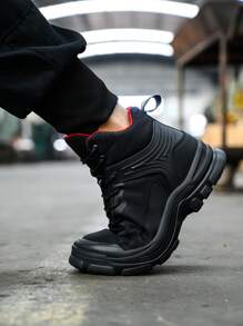 UMBURLLY 男士钢头安全鞋，防砸防刺穿，轻便高帮，户外/车间男士安全靴