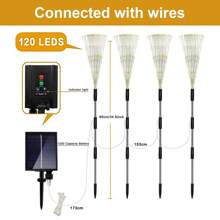 NetHong 2 X Solar Firework Light 120 LED Sparkle Pathway Lawn Decor Outdoor Garden