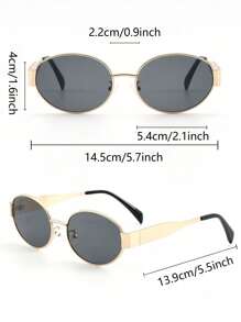 全新复古色调基础款完美优雅 1/4 件圆形塑料和金属全框时尚眼镜，适合女性家庭出游、热带海滩度假、街头摄影时尚配饰