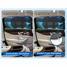 Pare-soleil de voiture PEMOTech, (lot de 4) Protection UV, [Version améliorée 2025] Pare-soleil de voiture universel avec ventouse