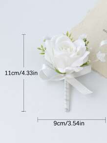 2/4/6pcs Set Artificial Rose Boutonniere For Men, Suitable For Bohemian Style Weddings, Formal Occasions, Anniversaries And Other Events