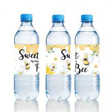 ملصقات زجاجة المياه بشكل النحلة، أغلفة مقاومة للماء لزجاجات المياه بنقوش النحلة والعسل، ملصقات لديكورات حفلة عيد الميلاد بموضوع النحل، ديكورات حفلة النحل، ملصقات مقاومة للماء لزجاجات المياه في عيد الميلاد