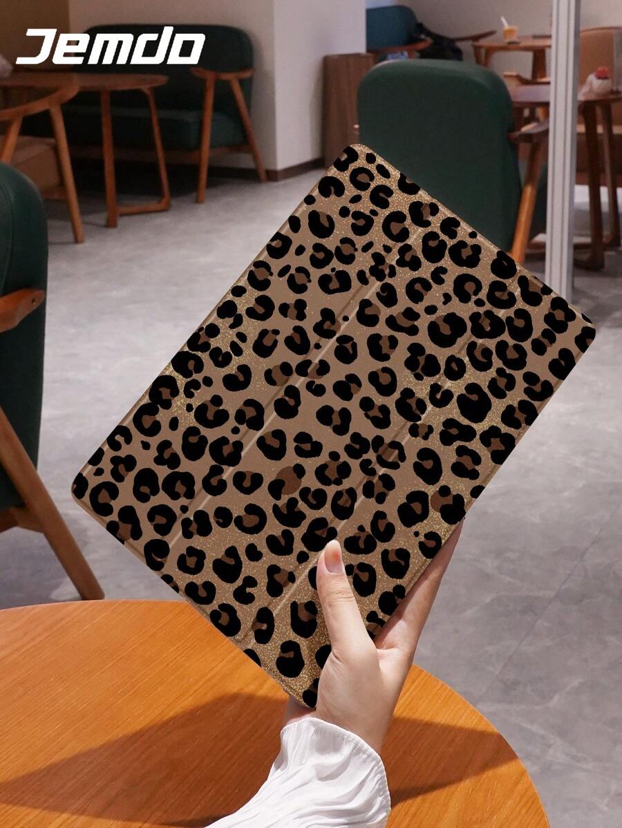猎豹豹纹 1 件豹纹平板电脑保护壳，兼容 iPad 10.2 英寸、iPad Pro 11 2021/2020/10th Gen、iPad Mini 4/5/6、Galaxy Tab A8 10.5 英寸 2022、Matepad 10.4/Tab，带铅笔槽，防摔，平板电脑支架盖，支持自动睡眠/唤醒 - 彩色 - 查看 1