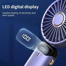 Handheld Fan With 5000 MAh Battery Max 48 Hours Runtime,Pocket Fan Portable Battery Operated Or USB Powered Fan,5 Speeds,Mini USB Portable Foldable Rechargeable Fan, Summer Gift,With Aromatherapy Tablets - màu xanh lá - Xem 4