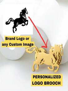 1pc Custom Cartoon Animal Geometric Human Portrait Moon Sun Stainless Steel Personalized Brooch Adjustable-Fit Lapel Pin - Multicolor - View 3