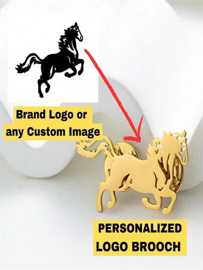 1 stuk gepersonaliseerde, handbeschilderde broche van roestvrij staal met cartoon dieren-, geometrische of menselijke afbeeldingen, maan of zon. Een modieus cadeau voor vader, lentecollectie, verstelbare pasvorm.