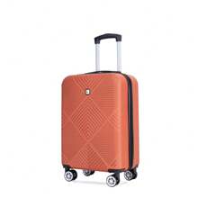 4-Piece ABS Lightweight Suitcase, 14 Inch Makeup Box, Aircraft Wheels (14/20/24/28) DARK ORANGE