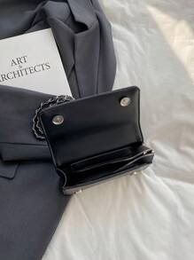 Bolso de mano con diseño de cadena de rombos mini, bolso de hombro simple para ir al trabajo, estilo de moda