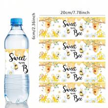 ملصقات زجاجة المياه بشكل النحلة، أغلفة مقاومة للماء لزجاجات المياه بنقوش النحلة والعسل، ملصقات لديكورات حفلة عيد الميلاد بموضوع النحل، ديكورات حفلة النحل، ملصقات مقاومة للماء لزجاجات المياه في عيد الميلاد