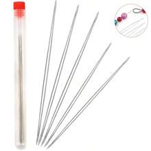 QIAO 5PCS 5-13cm Big Eye String Beads Tool Stainless Steel Needles For Jewelry Making Supplies Accessories With Storage Tube Needles - Multicolor - View 4