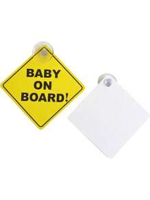 1pc-Baby On Board Sticker For Cars , Baby On Board Warning Signs With Suction Cups , Durable And Strong Without Residue - Multicolor - View 6