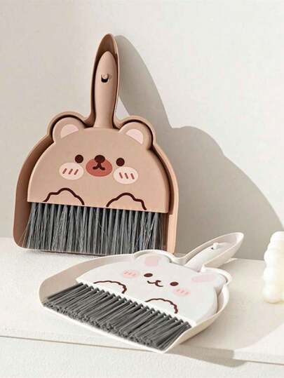 1 Set Mini Desktop Broom And Dustpan Set, Suitable For Children And Students (1 Broom + 1 Dustpan), Kitchen, Bathroom, Home Supplies