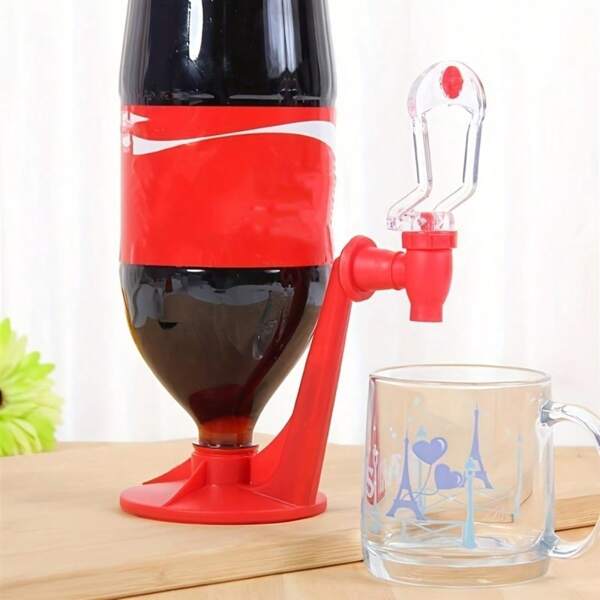 1 Stück kreative Flasche umgekehrter Wasserspender, Getränke-Wasserspender mit Handpresse, umgekehrter Wasserspender für Zuhause Bar, kreativer Getränkespender