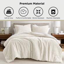 Intelligent Design Fluffy Ribbed 2/3 Pieces Cord-Textured Bedding Comforter Set,Plush 300 Gsm Fabric For Weighty Durability And Softness Comforter Sets,2 Pieces Set For Twin-Twin XL Size,3 Pieces Set For Full-Queen-King-CAL King Size,Cozy All-Season Home Textile For Stylish Home Bedroom Décor,Spring Prmo, Mother's Day Thanks Giving Gifts