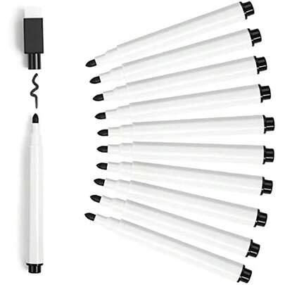 Marcadores magnéticos de borrado en seco 10/20/40/50/100 piezas - Marcadores de pizarra blanca de punta fina con tapas de borrador, marcadores negros de bajo olor para el aula/oficina/hogar, marcadores magnéticos de pizarra blanca para pizarras de vidrio y metal, suministros de escritura