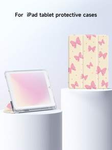 1 szt. Modne etui na tablet z różowym wzorem kokardy, kompatybilne z iPadem 10,2", iPadem Pro 11" 2021/2020/10. generacji, iPadem Mini 4/5/6, Galaxy Tab A8 10,5" 2022, MatePad 10,4"/Tab, z miejscem na ołówek, odporne na wstrząsy i funkcją podstawki. Mega świąteczne! Święto Dziękczynienia..Boże Narodzenie.Nowy Rok, limitowane