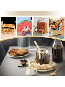 300/200支木制冰棍棒 - 天然木制冰棍棒工艺棒，这些冰淇淋棒可用于制作冰淇淋、冰块、棒棒糖和蛋糕。此外，还有蜡棒、DIY木制工艺棒、木钉、压舌板、冰棍棒和冰棍配件可供选择。 - 彩色 - 查看 3