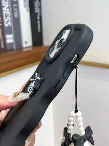 全新 TPU 防摔手机壳 + 马卡龙波浪边 + 3D 蝴蝶结装饰 + 串珠蝴蝶结挂绳 + 全套手机壳，适用于 Apple 17/17 Air/17 Pro/17 Pro Max、I16、I16 Pro Max、I15、I15 Pro Max、12 Pro Max、13 Pro Max、14 Pro Max、13、14、11、Redmi 10、Redmi Note 11 4G、A53、A14、A23、S23 Ultra、S24、A15、S23、A73、OPPO、Redmi 手机