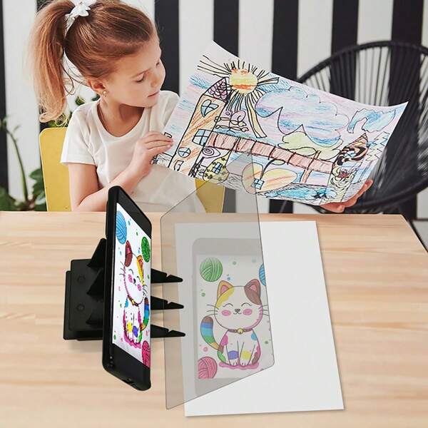 1 pieza Herramienta de dibujo para educación temprana - Mesa de Luz para Calcar, Pizarra Óptica de Dibujo, Tableta de Luz Portátil para Calcar, Proyector de Dibujo, Herramienta para Dibujar, Adecuado para Niños y Niñas, Regalo de Cumpleaños