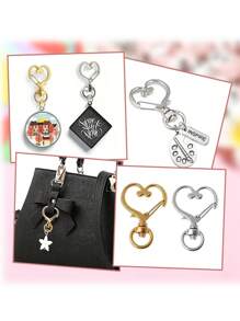 20 Pcs 4 Styles Heart/Star Alloy Swivel Clasps, Lanyard Push Gate Snap Clasps For Key Chain DIY Making