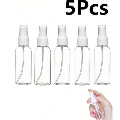 5pcs Spray Bottle, Plastic Small Spray Bottle, Disinfection, Travel, Portable, Separate Bottle, Facial Makeup, Water Replenishing, Mist Spray Bottle, Refillable Cosmetic Perfume Bottles, Clear PET Plastic Mini Sprayer, Portable Travel Makeup Accessory