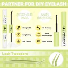 Eyelash  Kit Volume  260 Clusters 10-18mm  Eyelash Curler 40/60/200D Personalized Eyelash Kit With Eyelash Bond And Seal, Eyelash Remover, Eyelash Applicator - màu đen - Xem 7