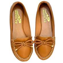 FOOT FASHION Women's Hand-Sewn Moccasin Slippers Fashion Soft Napa Foot - Camel - Ver 6