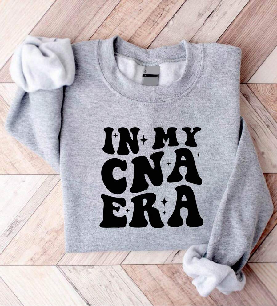 CNA Sweatshirt, In My CNA Era Sweater, Certified Nursing Assistant Sweatshirts, Gift For Nurse, Nurse Appreciation Sweaters, Future CNA Sweatshirt, Nurse Life Sweater, CNA Grad. SD-3276 - 灰色 - 查看 1