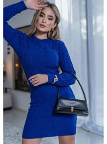 Women's Short Modal Dress Long Sleeve Winter Fashion With Casual Weaves