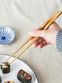 2/10pcs Reusable Bamboo Chopsticks, Ideal For Sushi, Rice, Pasta, Dishwasher Safe, Feature A Twist Design In A Light - Luxury Japanese Style, Suitable For Kitchen Use, Perfect As An And Creative Tableware, Mother's Day, Father's Day - Multicolor - View 11