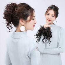 LYSW Messy Bun Scrunchie, Fluffy Long Hair Extensions, Ponytail Hair Wig Hair Piece, For Voluminous Natural Look, Hair Accessories - Multicolor - View 9