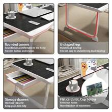 Table, Folding Lap Desk, Laptop Table, Laptop Bed Table Foldable, Notebook Cup, Drawer, For Sofa Couch Floor Working Studying Reading Writing Eating, Computer Stand Table Fit Up To 17" Laptop, Laptop Desk Bed Table, Folding Laptop Desk, Lap Desk - 黑色 - 查看 6