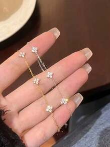 Versatile Fully Rhinestone Women's Bracelet, Niche Design High-End Minimalist Style, Ethereal Elegant, 2025 New Edition - Full Diamond Bracelet - View 4