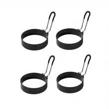 2 peças/4 peças/6 peças Formas para Ovos, Formas para Fritar Ovos, Forma Redonda para Cozinhar Ovos, Formas para Ovos com Alça de Silicone, Formas para Ovos em Chapa para Café da Manhã, Formas Antiaderentes para Ovos Fritos