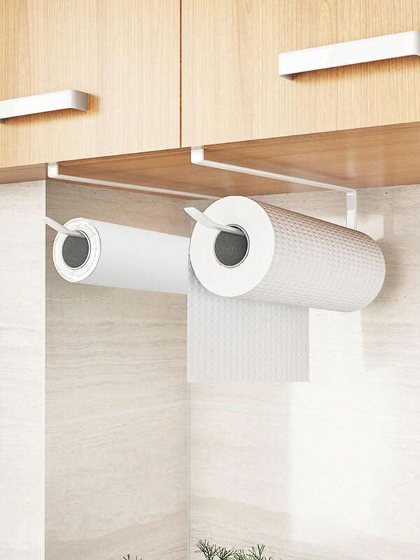 1 szt. Stojak na ręczniki papierowe kuchenne bez perforacji, wiszący na ścianie, wiszący na szafce, stojak na papier w rolkach, plastikowy stojak do przechowywania, wieszak na szmaty