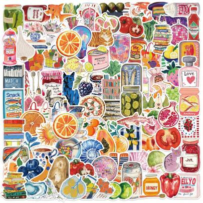 100 piezas Pegatinas de Dieta Mediterránea, Decoración Mediterránea, Estilo de Vida Mediterráneo, Pegatinas de Comida Mediterránea, Pegatinas de Vinilo Resistentes al Agua Adecuadas para Botellas de Agua, Computadoras, Portátiles, Teléfonos, Equipaje, Cuadernos, Refrigeradores, Tazas, etc.