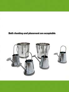 New Dollhouse Outdoor Courtyard Doll Figurine Decor Accessories, BJD Miniature Models, Garden Mansion Micro Landscape Decor, Doll House Mini Bucket & Watering Can (Photo Prop, Doll Decor, Doll Accessories, Doll Gift) - Multicolor - View 4