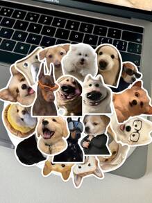 2 Styles Matte Realistic Dog Stickers, Suitable For Laptop, Skateboard, Helmet, Handbag, Asymmetrical Shape DIY Craft - Multicolor - View 7
