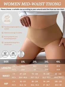 2pcs High Waisted Seamless For Women Comfort Briefs Invisible No Show Panties Full Coverage