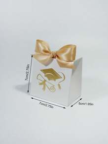 10 件毕业迷你礼盒 - 优雅的帽子和文凭设计，配缎带，非常适合毕业派对礼物、小礼物、巧克力和糖果 - 红色和白色可选，毕业庆典 - 7X5X7cm - 查看 11